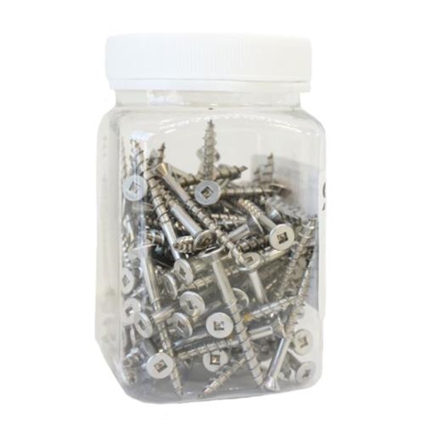 10G x 100mm  Surefast Countersunk Square Drive Screw Stainless Steel 304 (Jar) /50