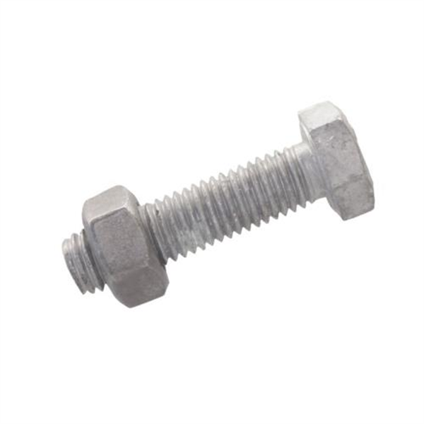 M10X20 4.6 Hex Head Bolt & Nut - Galv