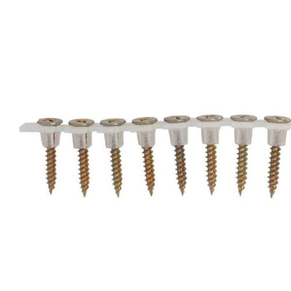 6G x 25 Drywall (Gib) Collated Screw Phillips Drive (Fine) - Yellow Zinc - Pack 1000