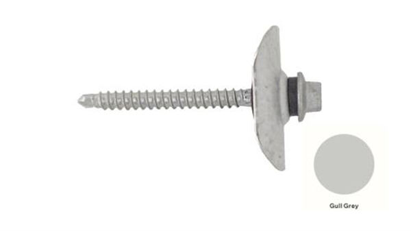 13GX65mm Self Drilling Universal Screw Assembled With Trmdek Profile Washer +35mm EPDM- GULL GREY