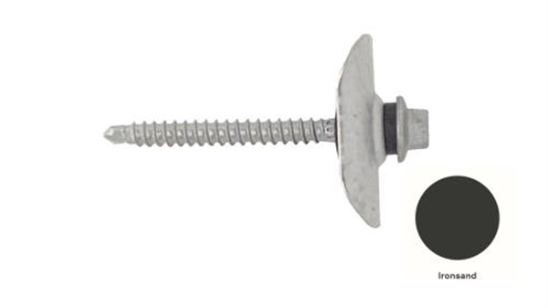 13GX65mm Self Drilling Universal Screw Assembled With Trmdek Profile Washer +35mm EPDM- IRONSAND