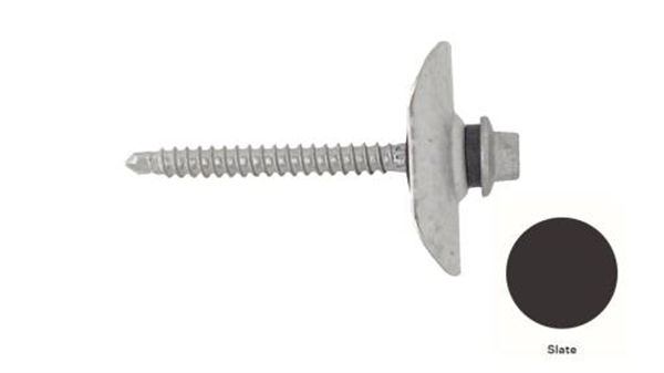 13GX65mm Self Drilling Universal Screw Assembled With Trmdek Profile Washer +35mm EPDM- SLATE