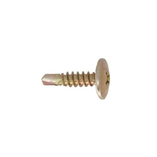 8G-18x16mm Button-Head Self Drilling Metal Screw - Yellow Zinc