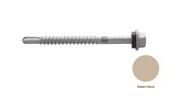 14G-10x75mm Hex Head Self Drilling Metal Screw - Galv + Seal-DESERT SAND