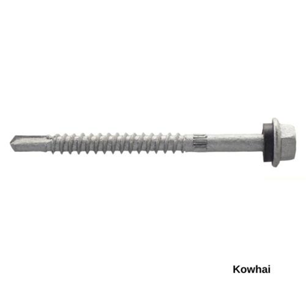 14G-10x75mm Hex Head Self Drilling Metal Screw - Galv + Seal-KOWHAI