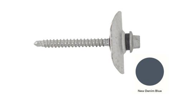 13GX65mm Self Drilling Universal Screw Assembled With Trmdek Profile Washer +35mm EPDM- NEW DENIM BLUE