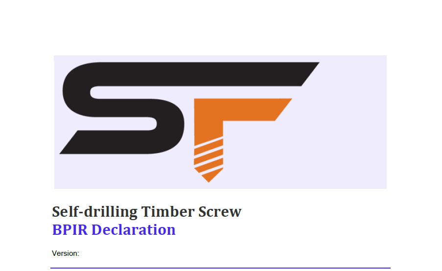 BPIR - Self Drilling Timber Screws